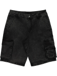 Black Denim Cargo Shorts - 12 13 Black