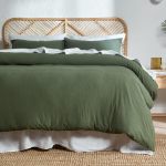 Duvet Cover Set With 2 Pillow Cases Double Green