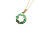 Elegant Emerald Circle Pendant Everyday Wear Versatile