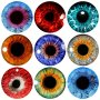 10PCS Self-adhesive Glow-in-the-dark Colored Doll Eye Lenses - Flat Base Doll Eye Lenses