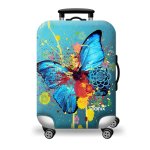Printed Luggage Protector - Blue Butterfly - XL