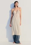 V-neckline Dress - Light Beige