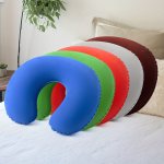 Ultra-comfort Inflatable Travel Pillow - U-shaped Neck Support For Car & Airplane Soft Flocking Pvc Material Hand Wash Only