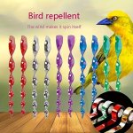 10PCS Reflective Bird Repellent Wind Twisters Colorful Deterrent Rods With Self-spinning Design Outdoor Garden Orchard Farm Bird