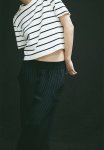 Fine-knit Top - White & Black Striped