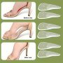 2PCS Silicone Gel High Heel Insoles Transparent Non-slip Forefoot Pad Orthopedic Arch Support Suitable For High-heeled Shoes