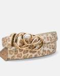 Sissy Boy Main Girl Animal Print Belt - XL Brown