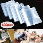 100PCS Blue Transparent Pvc Heat Shrink Bags - Durable Plastic Packaging For Home And Office Use