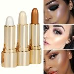 3D Highlighting & Contouring Stick Side Shadow Face Concealer Stick Eye Brightening Swivel Stick Small Golden Tube Pearly Glitte