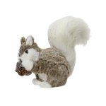 Squirrel With Faux Fur 31X11X22CM