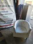 White Leather Tub Chair
