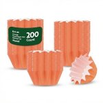 Restaurantware Paper Baking Cups 200 Count 0.4 Ounce Paper Greaseproof Muffin Liners 2 Inches Disposable Baking Cups Flared Desi