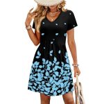 Summer Dresses For Women 2026 Empire Waisted Maternity Dress Short Sleeve V Neck Casual Dresses With Pockets