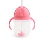 Munchkin Any Angle Click Lock Weighted Straw Trainer Cup 207ML Pink