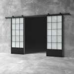 Glass Barn Door D14 Custom Size - 2100 X 1900 X 25MM Reeded Glass