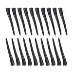 20 Pcs 3.5 Inches Duck Bill Hair Clips Black Metal Alligator Curl Clips With Holes Styling Clips For Salon Hair Extensions