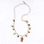 Tiger Eye Fish Charm Necklace - Gold Free