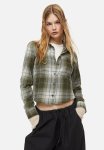 Fitted Cotton Shirt - Khaki Green checked