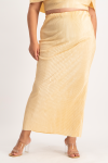 Tessa Plisse Maxi Skirt - Latte - XL