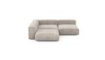 Three Module Corner Sofa - Cord Velours - Platinum - 241CM X 241CM