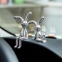 2pcs Car Interior Accessories Sitting Rabbit With Long Legs Ornaments Center Console Decoration Personalized Interior Ornaments