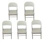 Smte - Foldable Outdoor Chairs - 5 Pack - White