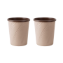 2 Pack - Small Textured Cylindrical Waste Bin