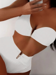 Goldair Gold Vee Bikini - White - Medium