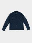 Quilted Bomber Jacket - Navy - Navy XXL