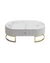 Marble Top Stainless Steel Leg Modern Coffee Table