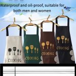Waterproof & Oil-resistant Kitchen Apron - Durable Pvc With Cotton Blend Perfect For Cooking & Dining