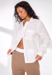 Contrast Stitch Long Sleeve Shirt - Ecru