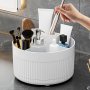 1pc Desktop Rotating Cosmetic Storage Box Multi-Function Make Up Case Skin Care Products Organizer Case Plastic Makeup Brush Organizer Container