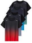 4PCS Gradient Athletic Short Sleeve T-shirts For Boys - Cool Lightweight And Comfy Summer Clothes