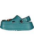 Teal Platform Moulded Sandal With Charms - 5 Green