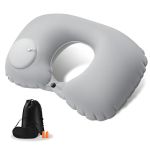 Milk Silk Inflatable Neck Pillow U-shaped Support With Earplugs &carry Bag