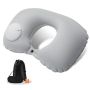 Milk Silk Inflatable Neck Pillow U-shaped Support With Earplugs &carry Bag