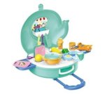 27PC Kids Pretend Kitchen Playset In Elephant Case Trolley - Blue