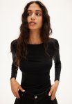 Scoop-back Microfibre Top - Black
