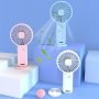 Portable Small Desktop Fan USB Rechargeable Cooling Fan Low Noise Eyelash Handheld Fan