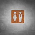 Toilet Male And Female Sign D04 - Brushed Brass