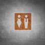 Toilet Male And Female Sign D04 - Brushed Brass