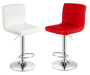Smte Stylish Bar Stools Set Of 2 White & Red With Keychain