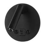 Arcus Round USB Wall Light In Black Or White - White And Gold