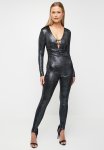 Sissy Boy In The Spotlight: Jumpsuit With Plunging Neckline - Gunmetal