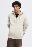 Loose Fit Zip-through Hoodie - Light Beige