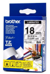 Brother 18MM Black On Clear Laminated Tape