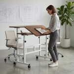 Mobile Height-adjustable Standing Drafting Desk