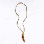 Giant Horn Pendant Necklace - Mocha Free