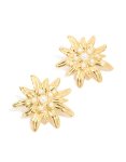 Waterproof Gold Plated Stainless Steel Freshwater Pearl Urchin Stud Earrings